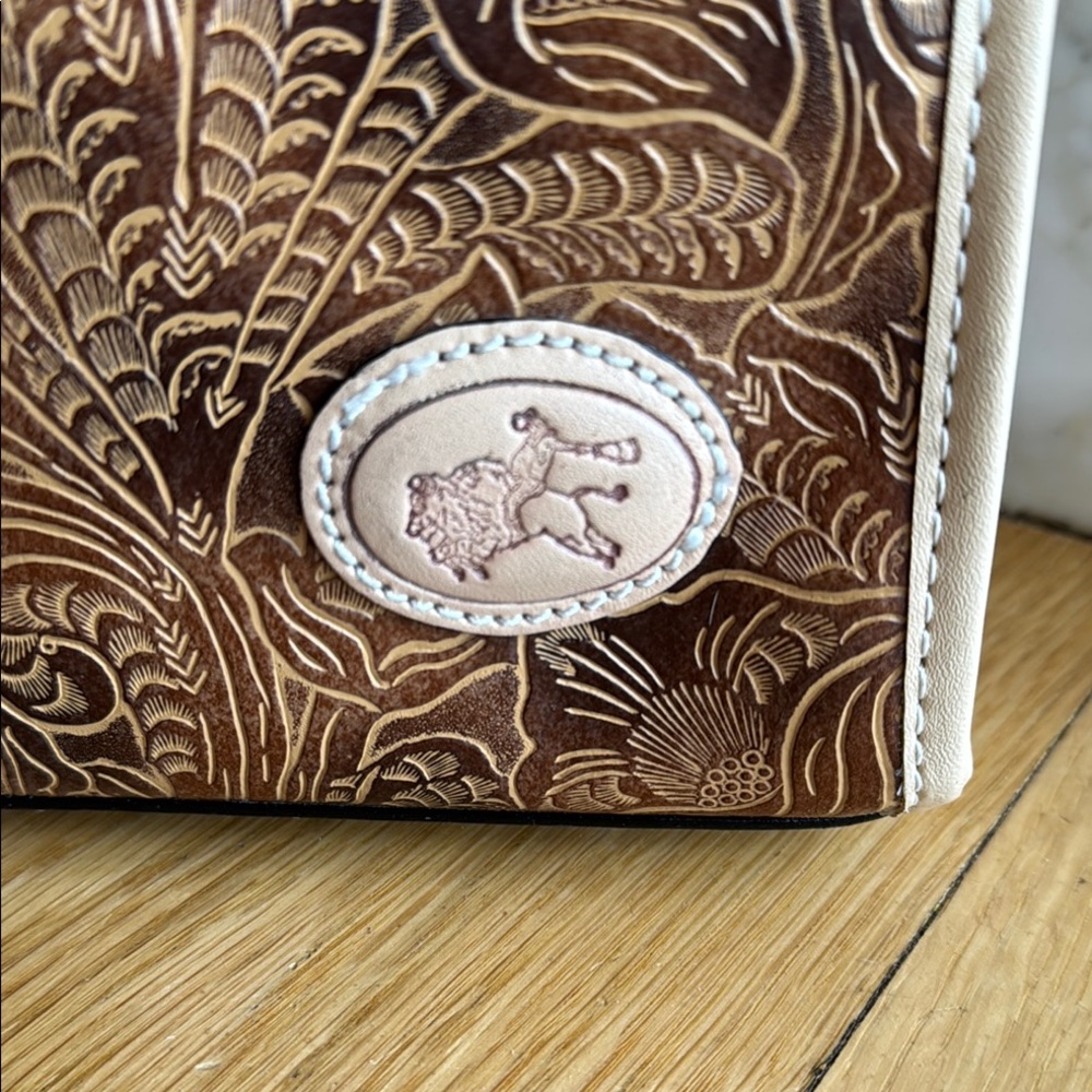 NWOT Boutique Western Floral Embossed Mini Shoulder Bag Horse Concho - Picture 4 of 16
